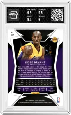 2014-15 Panini Select Kobe Bryant #20 Basketball Arena Club 9.5 - Basketball Card Single