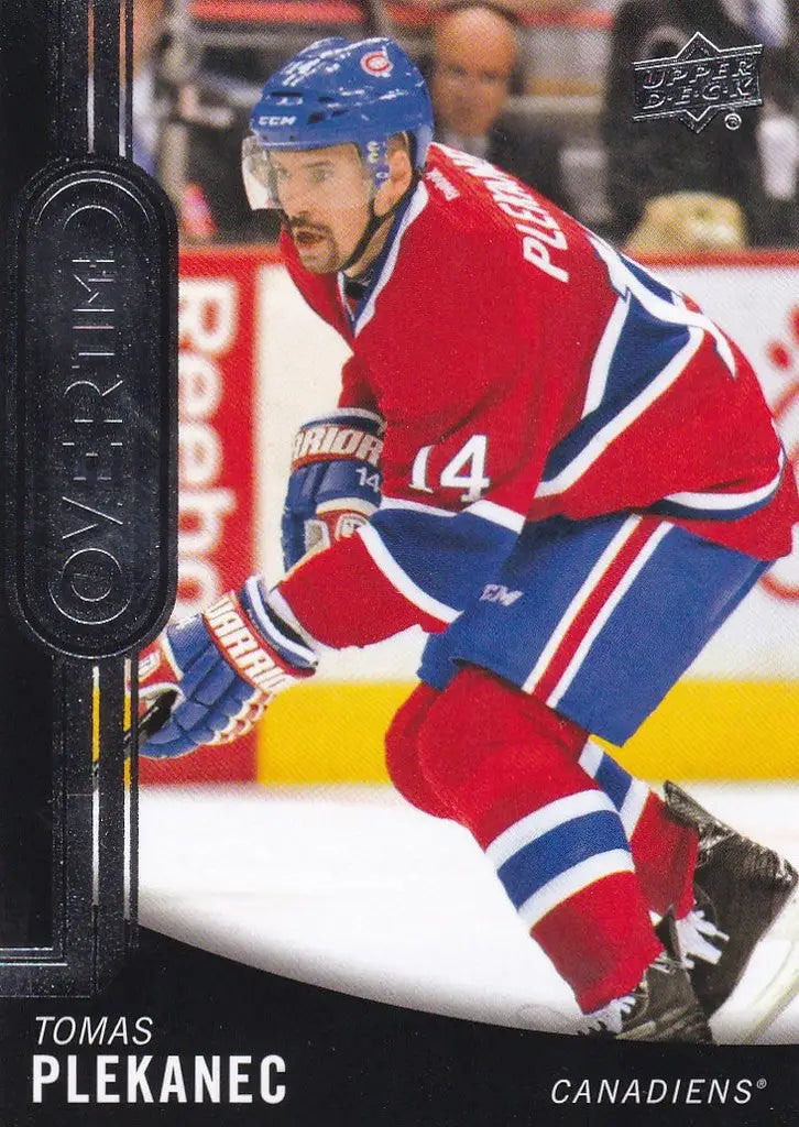 Hockey player in Montreal Canadiens jersey skating, Upper Deck Overtime Tomas Plekanec