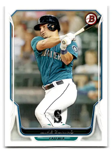 Baseball card featuring Mike Zunino with original gloss from 2014 Bowman NM-MT