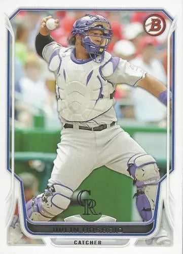 Original gloss baseball card of Wilin Rosario NM-MT from 2014 Bowman Rockies