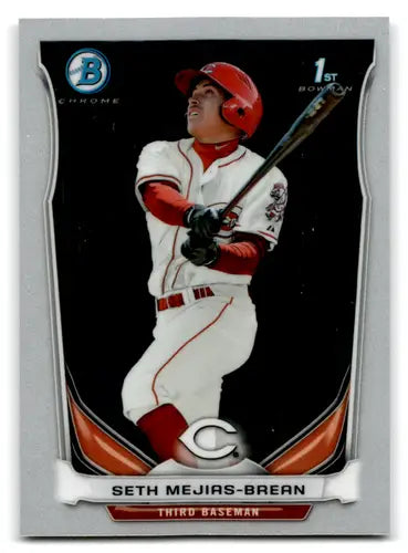 Original gloss Baseball trading card featuring Seth Mejias-Brean from Bowman Chrome Prospects