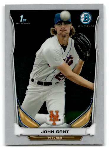 Original gloss Bowman Chrome Prospects BCP74 John Gant Mets baseball card NM-MT