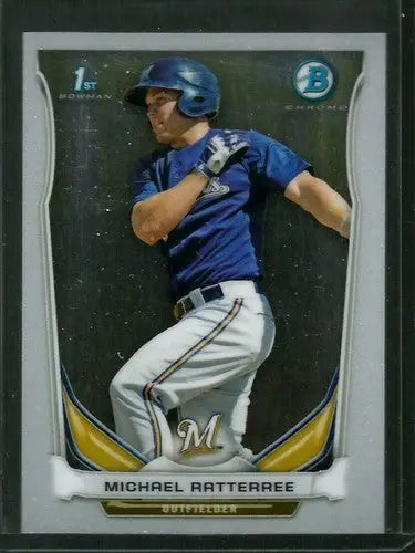Michael Ratterree Bowman Chrome prospects baseball card original gloss 2014 NM-MT