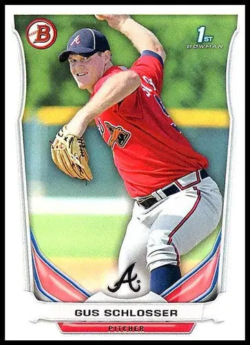 Baseball card featuring Gus Schlosser from Bowman Prospects BP41 Gus Schlosser NM-MT