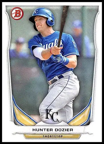 Hunter Dozier Bowman Prospects baseball card with original gloss from 2014 Bowman Prospects series