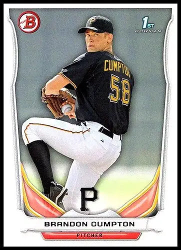 Original gloss baseball card featuring Brandon Cumpton from Bowman Prospects series