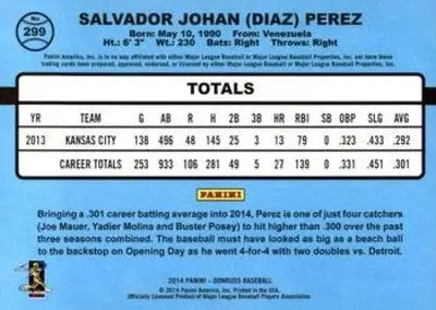 2014 Donruss Series 2 #299 Salvador Perez NMMT Royals ID:7178 - Baseball Card Single