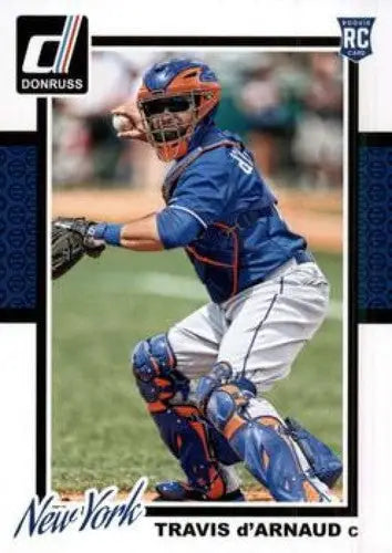Original gloss Baseball card featuring catcher Travis d’Arnaud Mets sports cards
