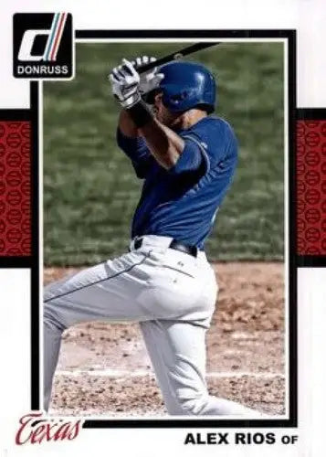 Original gloss baseball card featuring Alex Rios from 2014 Donruss Series 2