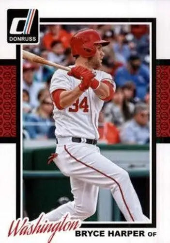 2014 Donruss Series 2 Bryce Harper baseball card with original gloss featuring Nationals