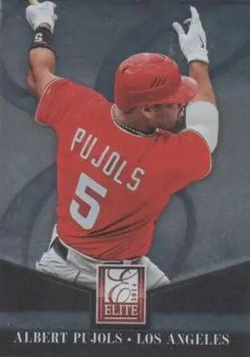 Baseball trading card of Albert Pujols in red uniform from Donruss Series with original gloss