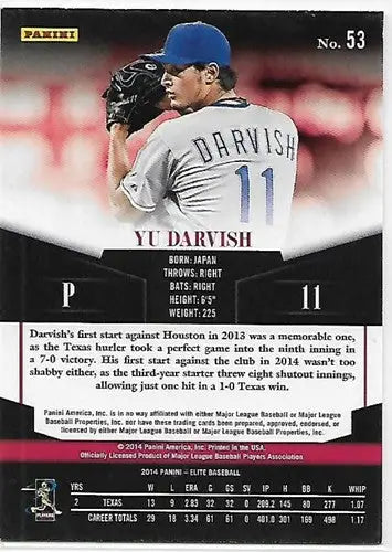 2014 Donruss Series 2 Elite #53 Yu Darvish NMMT Rangers - Baseball Card Single