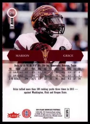 2014 Flair Showcase Marion Grice 28 Pittsburgh Steelers