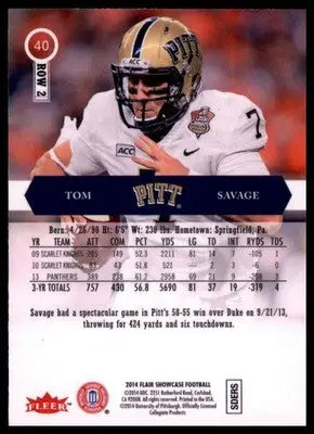 2014 Flair Showcase Tom Savage 40 Seattle Seahawks