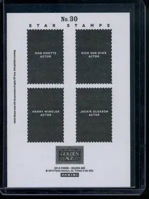 2014 Golden Age Star Stamps Jackie Gleason Van Dyke Henry Winkler Don Knotts #30 - Non-Sports Card Single