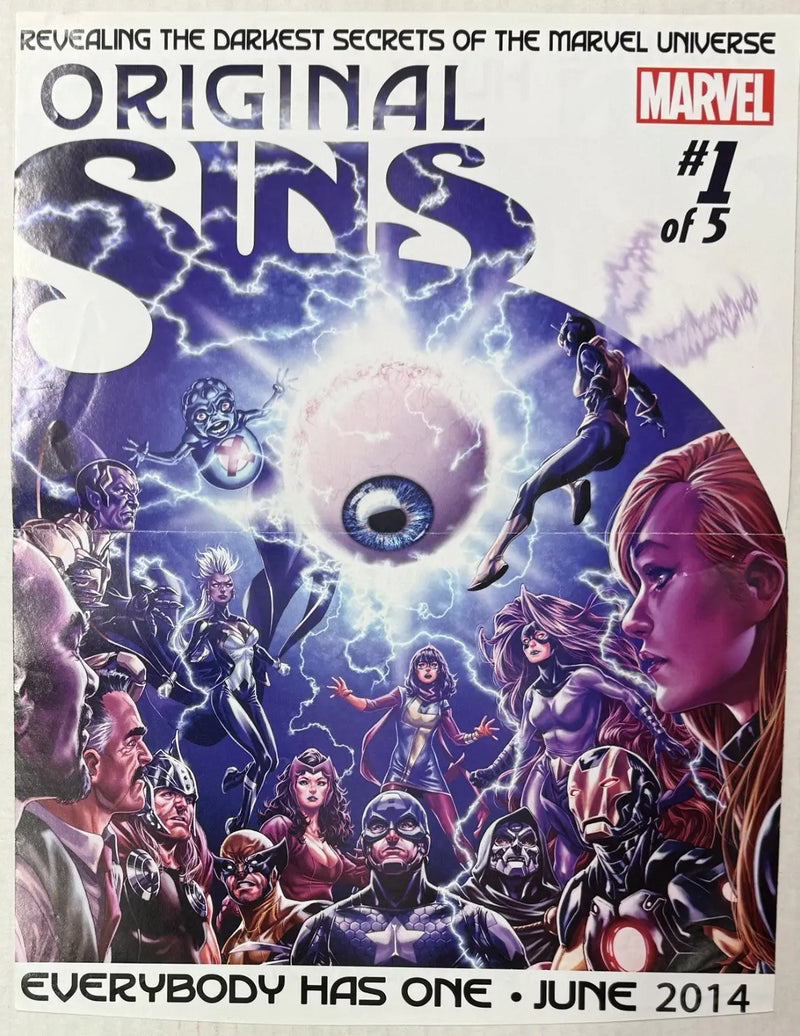 2014 Marvel DS promo poster ~ ORIGINAL SINS 13’’ x 10’’ - Entertainment Memorabilia