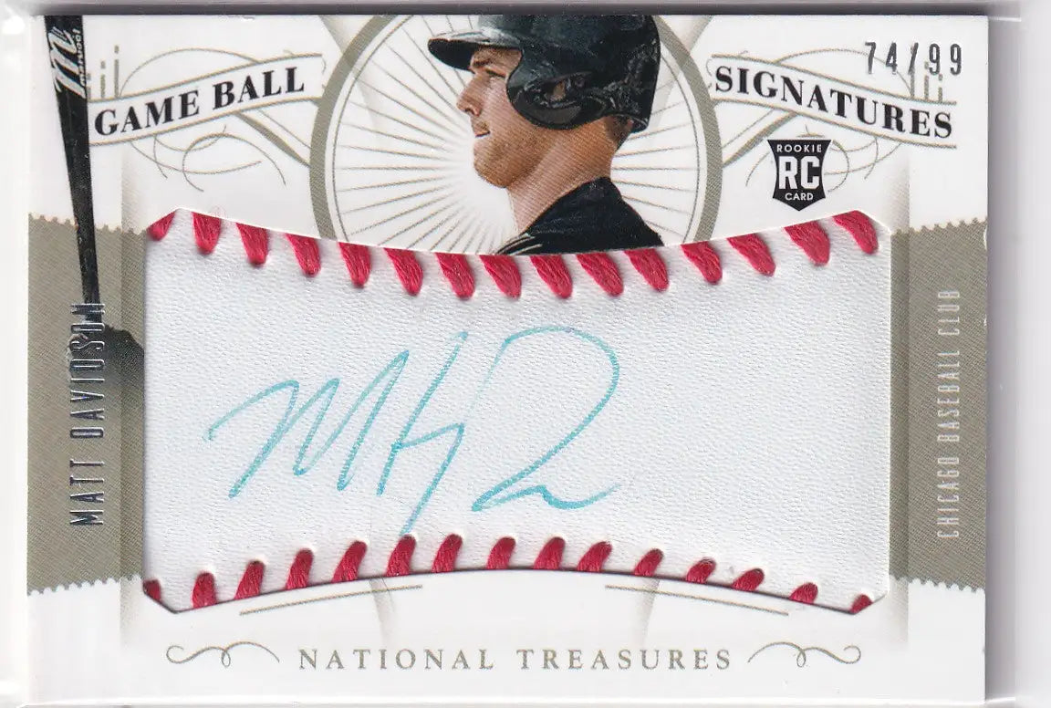 2014 NATIONAL TREASURE #69 MATT DAVIDSON BALL SIGNATURES /99- CHICAGO WHITE SOX - Baseball Card Single