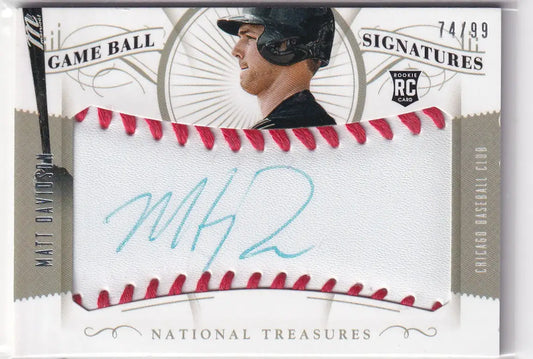 2014 NATIONAL TREASURE #69 MATT DAVIDSON BALL SIGNATURES /99- CHICAGO WHITE SOX - Baseball Card Single