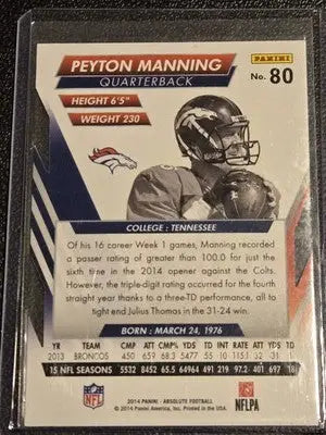 2014 Panini Absolute #80 Peyton Manning - Football Card Single
