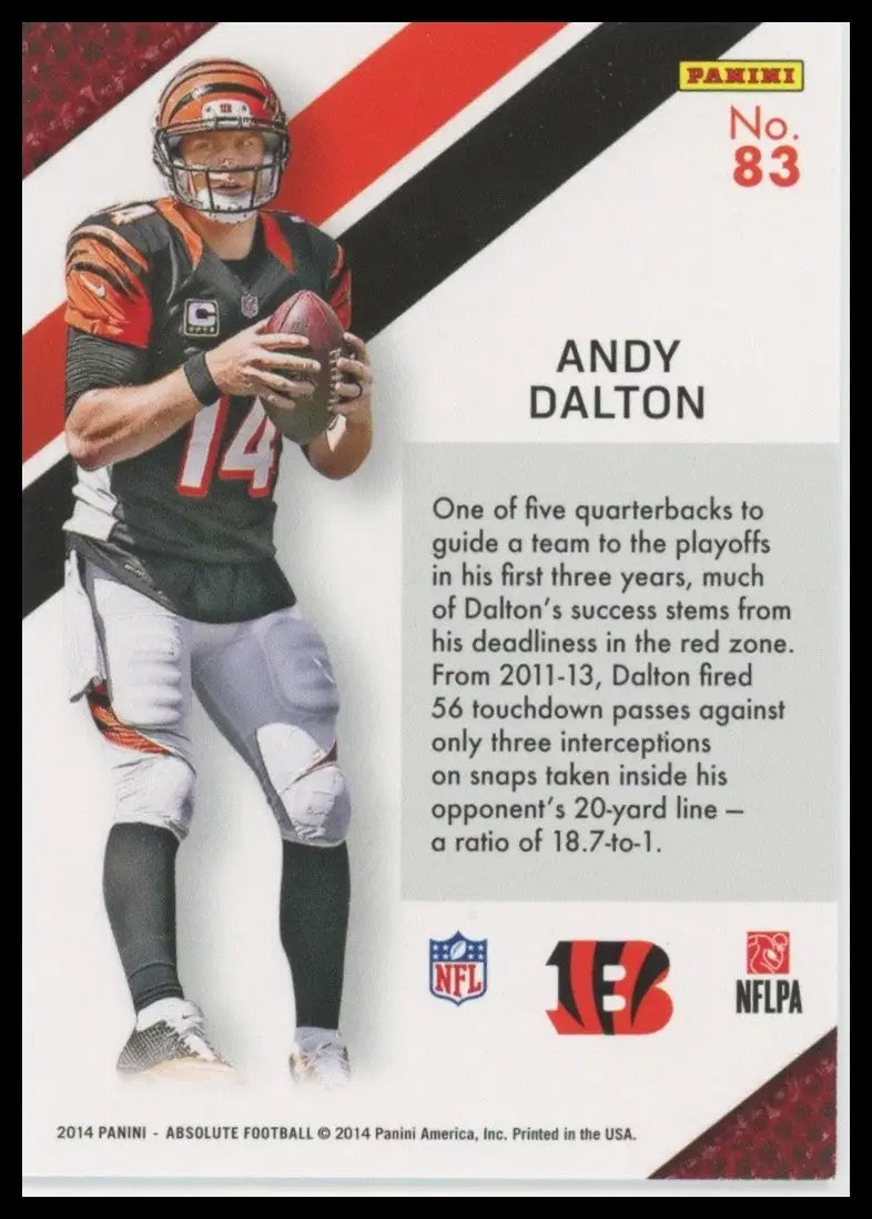 2014 Panini Absolute Hogg Heaven Andy Dalton #83 Cincinnati Bengals Football - Football Card Single