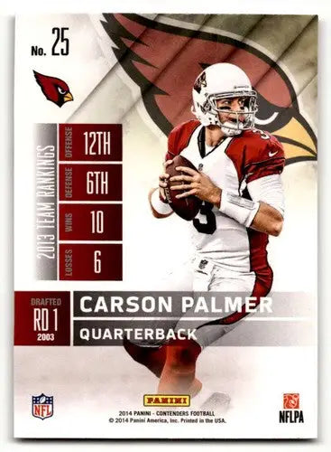2014 Panini Contenders #25 Carson Palmer Arizona Cardinals Football ID:55970 - Football Card Single