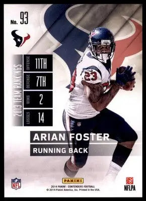 2014 Panini Contenders Arian Foster 93 Oakland Raiders