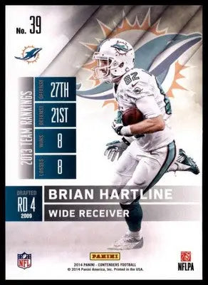 2014 Panini Contenders Brian Hartline 39 Atlanta Falcons