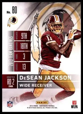 2014 Panini Contenders DeSean Jackson 80 Florida State Seminoles