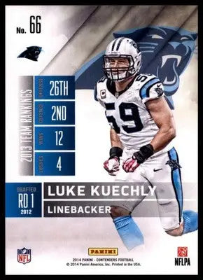 2014 Panini Contenders Luke Kuechly 66 Carolina Panthers