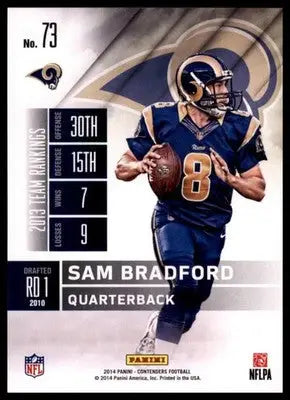 2014 Panini Contenders Sam Bradford 73 Pittsburgh Panthers