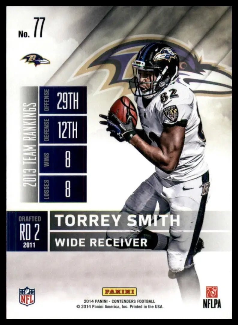 2014 Panini Contenders Season Ticket Torrey Smith #77 Baltimore Ravens Football - Football Card Single