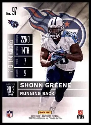2014 Panini Contenders Shonn Greene 97 North Carolina Tar Heels