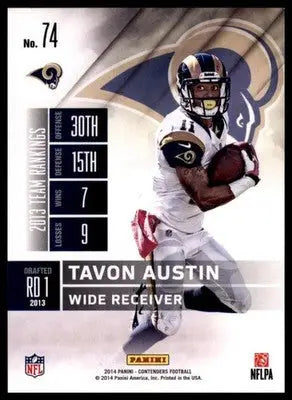 2014 Panini Contenders Tavon Austin 74 Georgia Tech Yellow Jackets