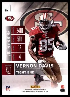 2014 Panini Contenders Vernon Davis 1 NC State Wolfpack