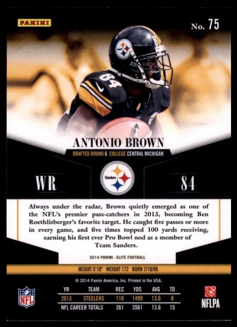 2014 Panini Elite - Antonio Brown #75 - Football Card Single
