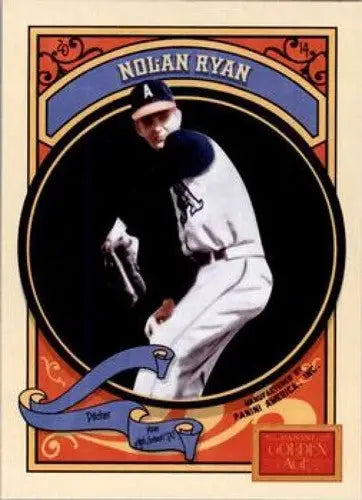 Nolan Ryan baseball card with original gloss from Panini Golden Age 2014 #147 NMMT