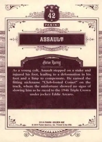 2014 Panini Golden Age #42 Assault NMMT ID:6963 - Non-Sports Card Single