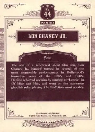 2014 Panini Golden Age #44 Lon Chaney Jr. NMMT ID:6964 - Non-Sports Card Single