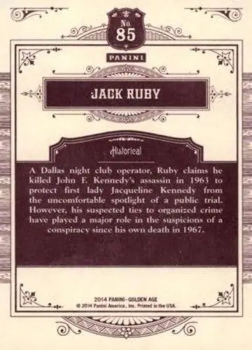 2014 Panini Golden Age #85 Jack Ruby NMMT ID:6989 - Non-Sports Card Single