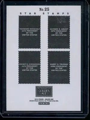 2014 Panini Golden Age Star Stamps #25 Truman/Grant/Roosevelt - Other