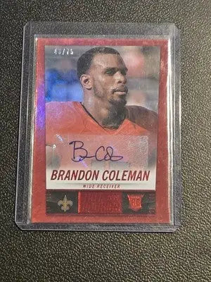 2014 Panini Hot Rookies #343 Brandon Coleman Rookie Signatures Red #/75 - Football Card Single