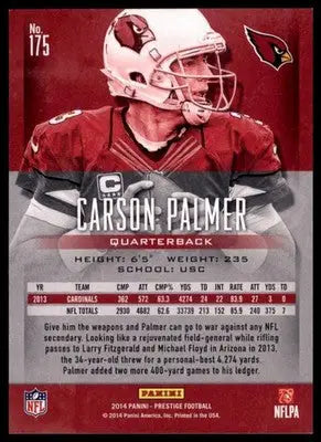 2014 Panini Prestige Carson Palmer 175 Arizona Cardinals