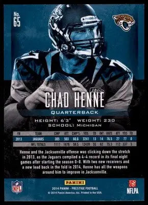2014 Panini Prestige Chad Henne 65 Philadelphia Eagles