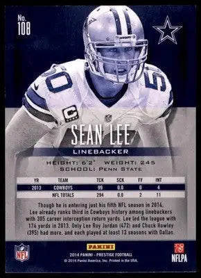 2014 Panini Prestige Sean Lee 108 Dallas Cowboys