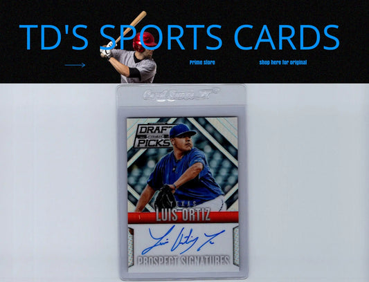 Luis Ortiz autographed baseball card from Panini Prizm Perennial Draft Picks series