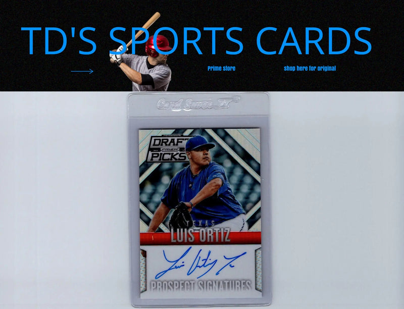 Luis Ortiz autographed baseball card from Panini Prizm Perennial Draft Picks series