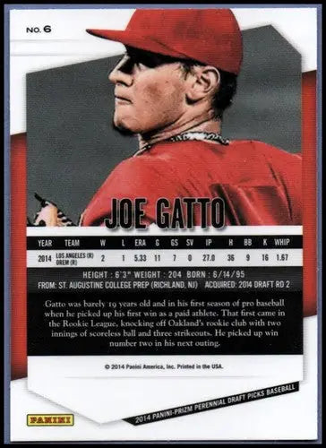Joe Gatto baseball card from Panini Prizm Perennial Draft Picks collection