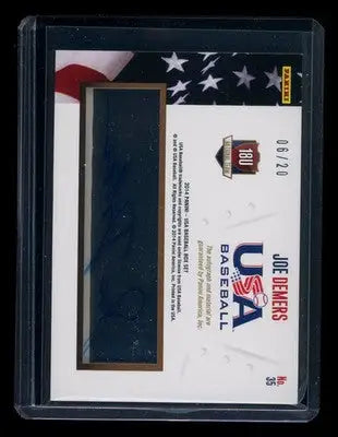 2014 Panini USA Baseball 18U National Team Joe DeMers #35 06/20 Patch Baseball - Baseball Card Single