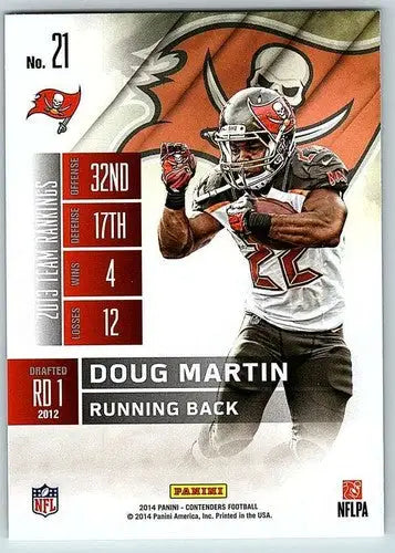 2014 Playoff Contenders Season Ticket #21 Doug Martin NM-MT Buccaneers - Football Card Single