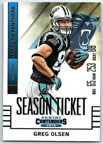 2014 Playoff Contenders Season Ticket #65 Greg Olsen NM Near Mint Panthers - Football Card Single